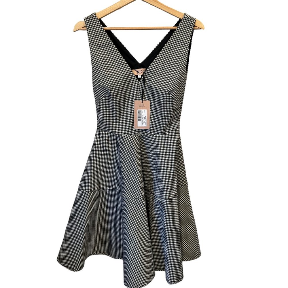 No. 21 Fit And Flare Gingham Dress Sleeveless Skater Retro Inspired New HOCO